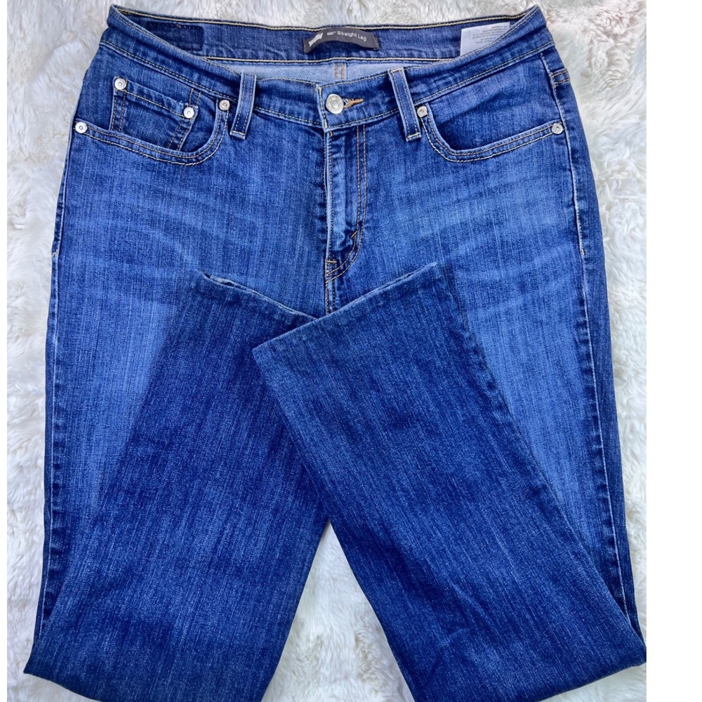 Levis 505 Straight Leg Jeans Womens W29 Blue Medium Wash Denim Pants. A40